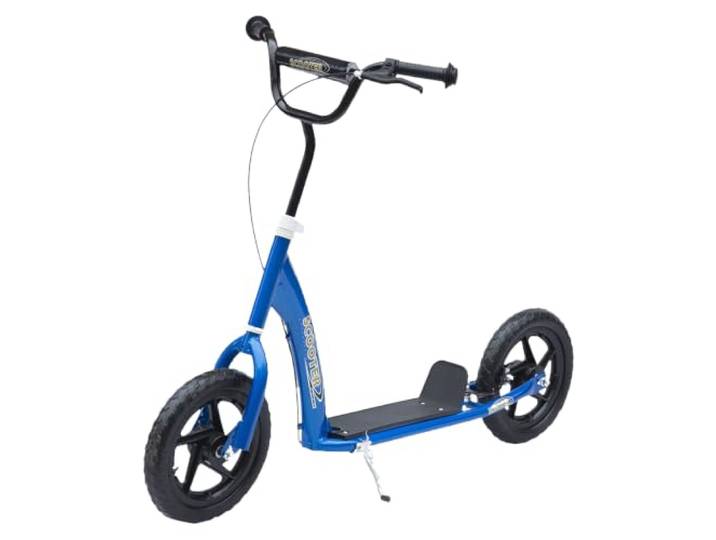 HOMCOM Kinderroller mit Verstellbarem Lenker Hinterbremse 12 Zoll Blau