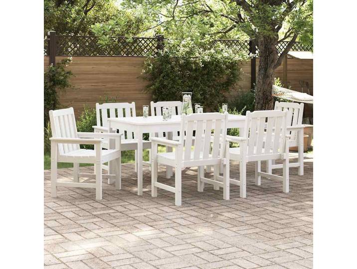 furnicato Gartenstuhl Moderner Weiß 65,5 x 59 x 88 cm (6 St), Wetterfeste Sitzgruppe mit ergonomischer Lehne für die Terrasse