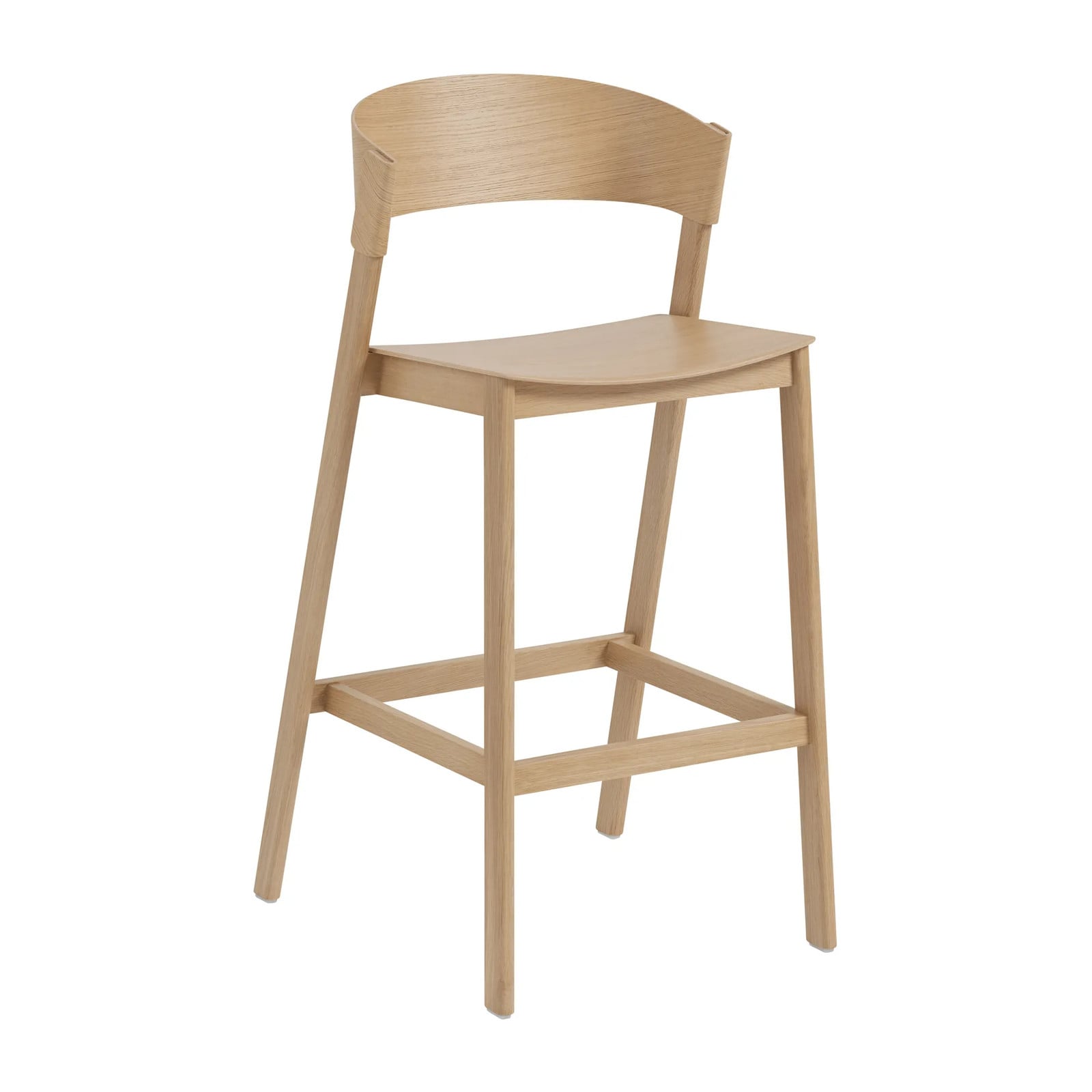 Muuto Cover barkruk Oak met houten frame in beige en bruin