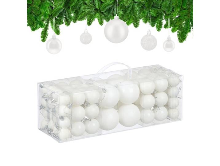 Relaxdays Lot de 50 boules de Noël