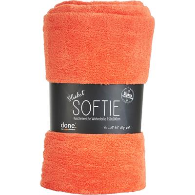Wohndecke DONE. "Softie", rot (coral), B:150cm L:200cm, Polyester, Wohndecken, Wohndecke, Extra weiche Wohndecke aus softigem Teddy-Stoff, Kuscheldecke