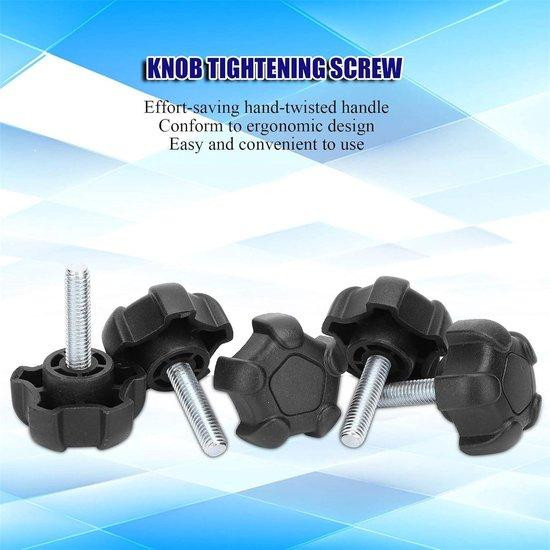 RBSD M6 kartelschroef 5-delige ergonomische schroevenset, zwart, plastic