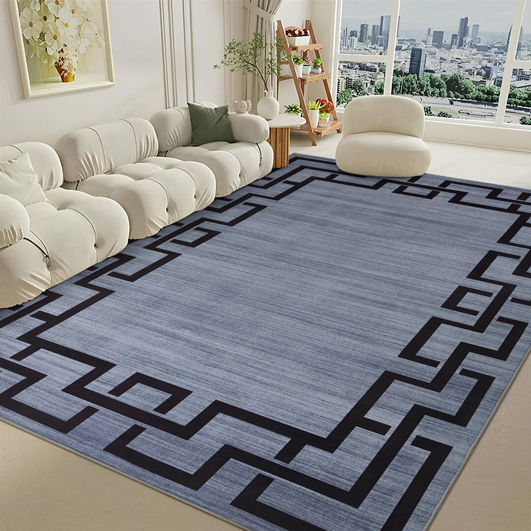 Fairmont Park Enrica Polypropylene Grey/Black Area Rug, Bedroom, Hallway Rug Black;Gray Rectangle 200 x 290cm