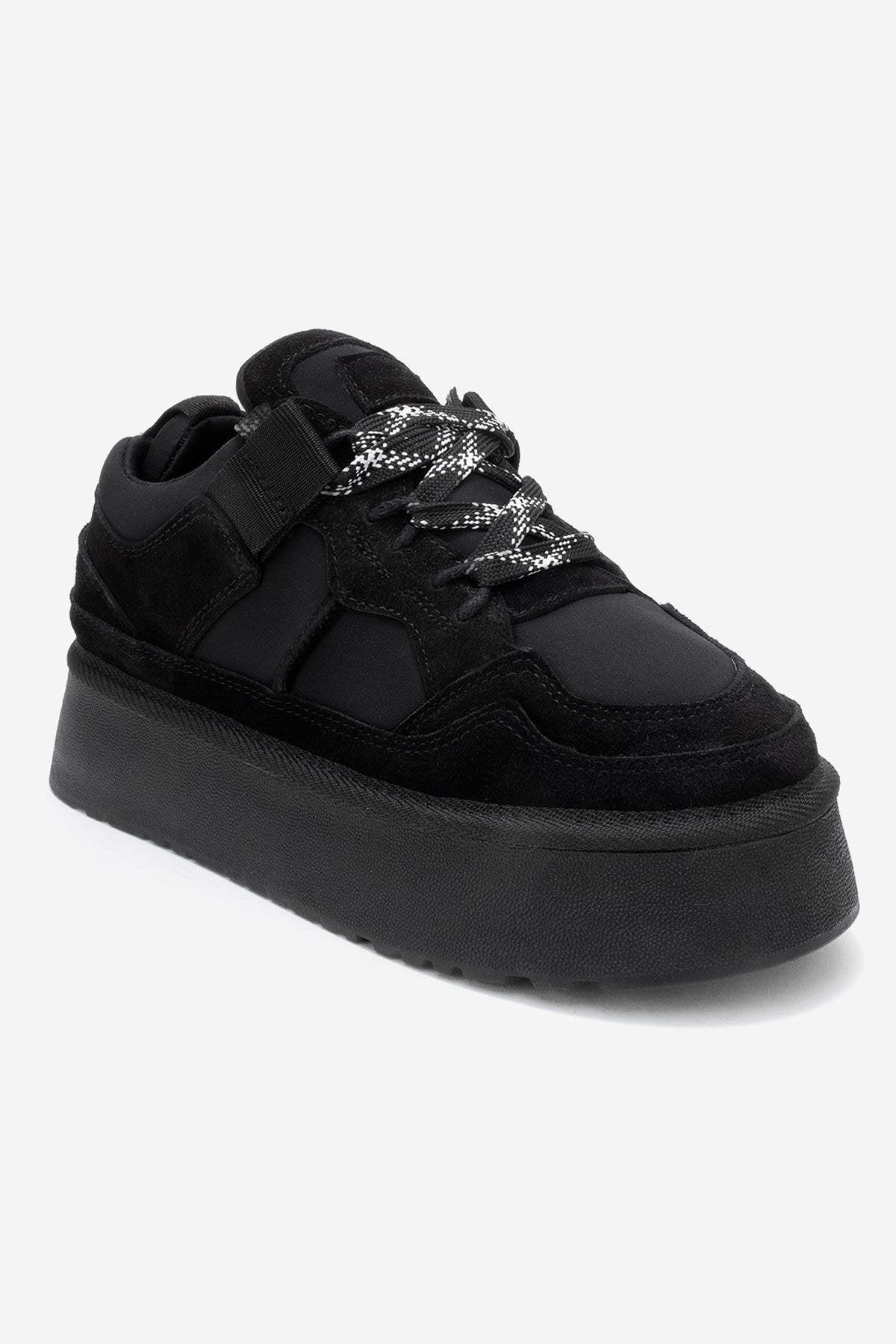 Riven Leder Plateau Turnschuh Damen