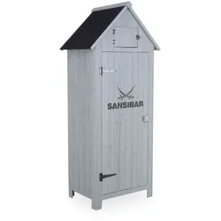 Garten-Gerätehaus SANSIBAR ROSKILDE (BHT 77x179x55 cm) - grau - BHT 77x179x55 cm