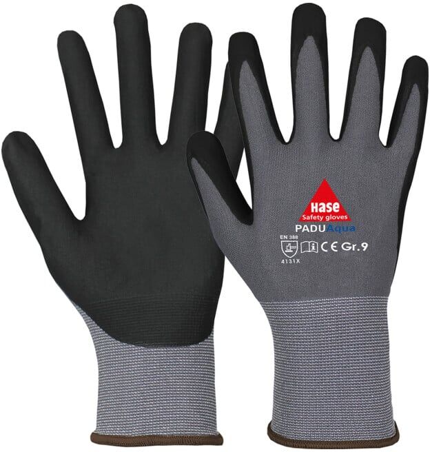 PADUAQUA Gants de montage en nylon/nitrile mousse Réf. 10 Hase (508160-10)