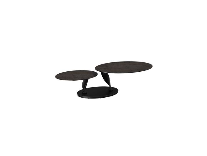 Ausziehbarer, flexibler Design Keramik Couchtisch „Rosa Double“ Rostbraun Akante Design