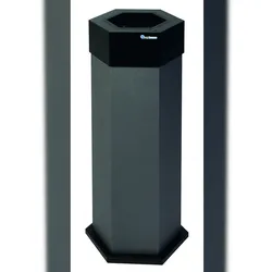 Sixco Abfallsammler retro-modern, sechseckig, eisenglimmer, 45 Liter