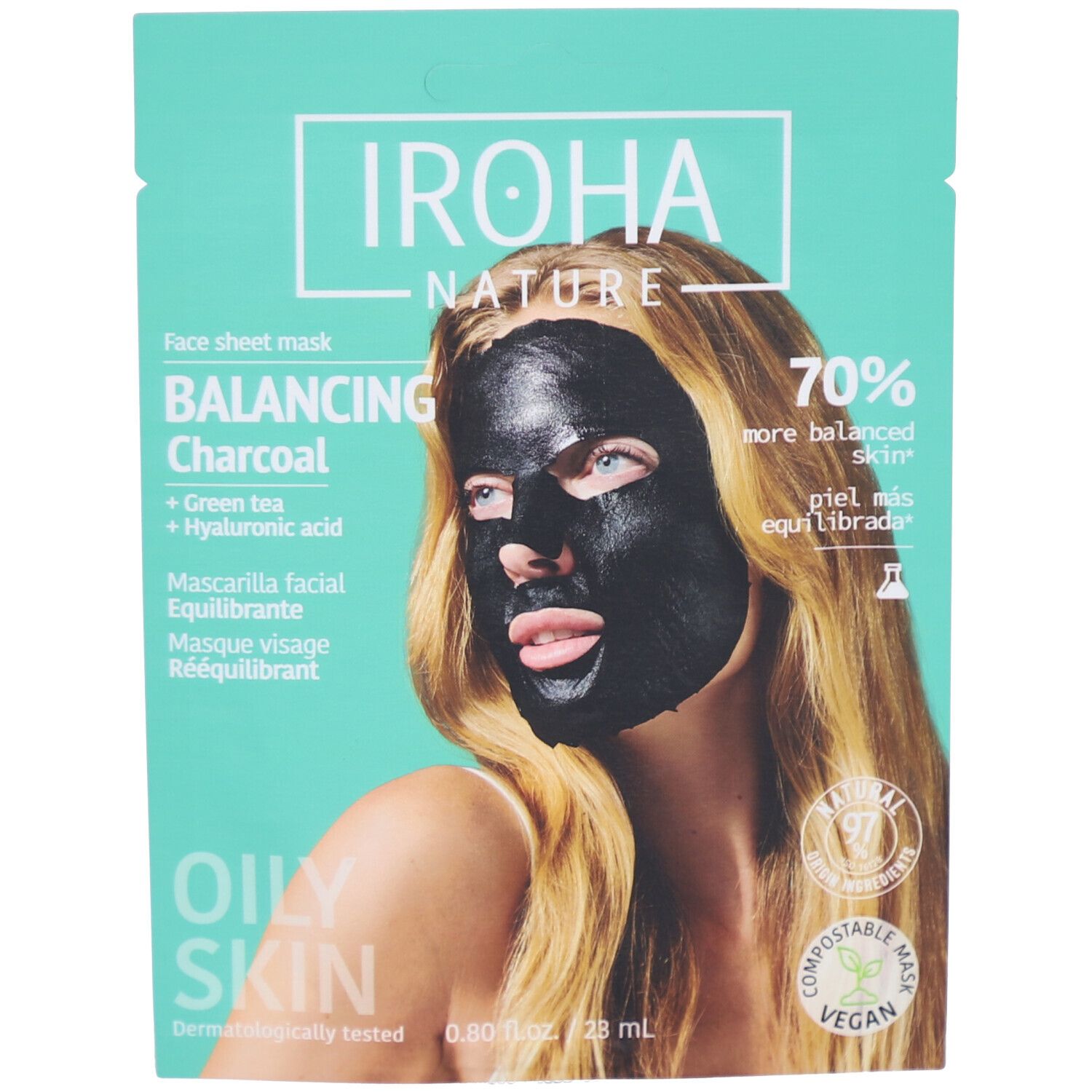 Iroha Detox Masq A/Imperf Charbon 23 ml Gesichtsmaske