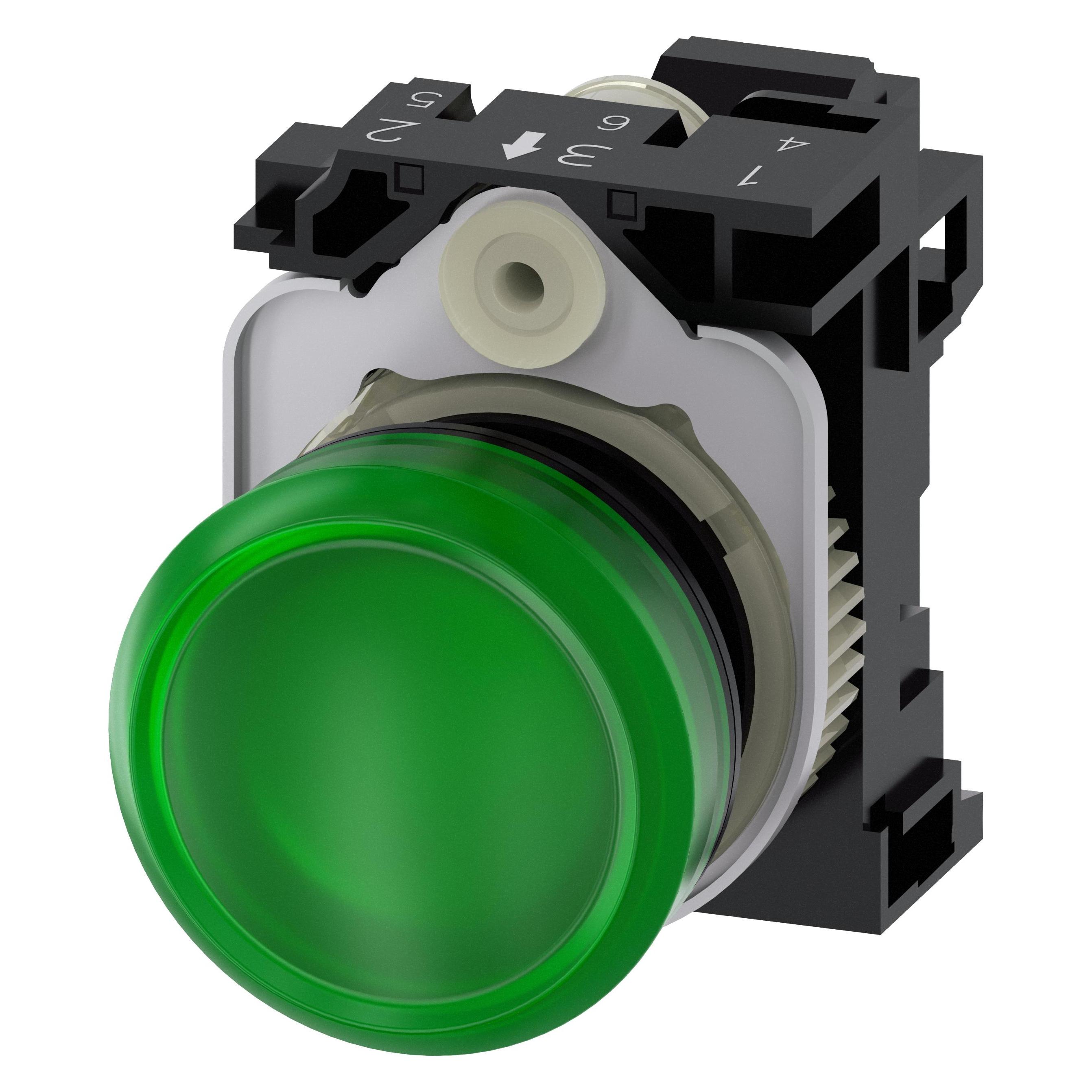 Siemens Leuchtmelder 22mm rund grün Linse 3SU1106-6 (3SU11066AA403AA0)