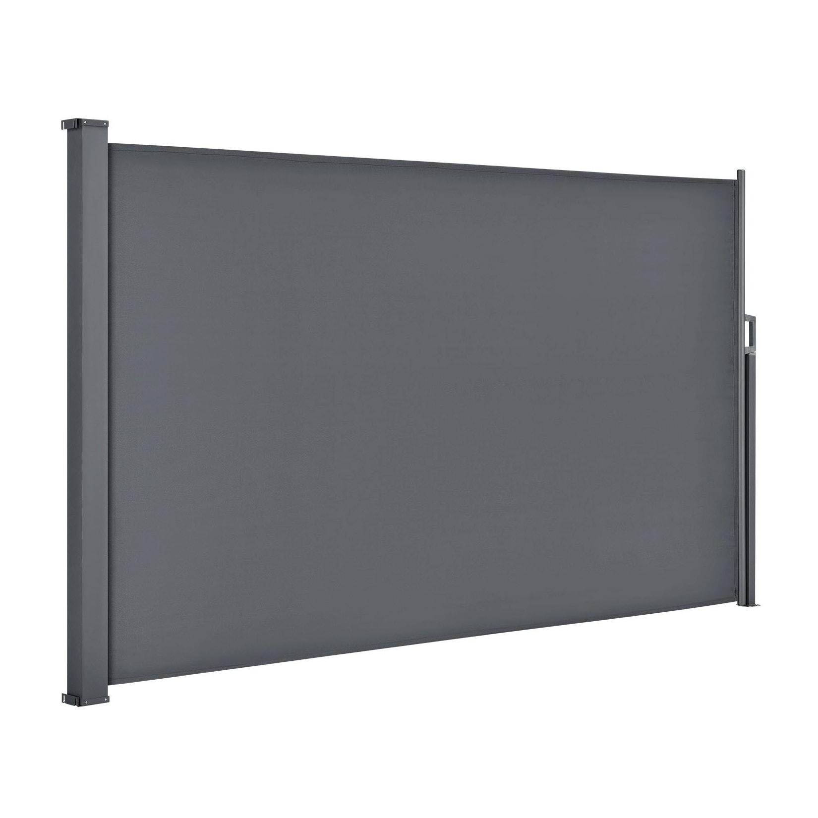 Juskys Seitenmarkise Dubai 300 x 160 cm ausziehbar blickdicht, Sichtschutz Garten, Terrasse anthrazit