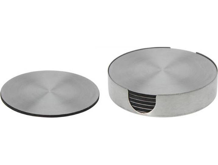 Excellent Houseware Onderzetters rvs 6 stuks 105x105x32mm
