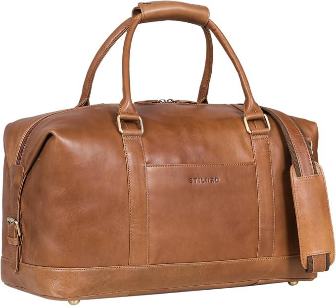 Viator Leder Reisetasche Groß für Damen und Herren XL Duffel Bag für Urlaub Reisen Sport Moderner Vintage Weekender aus Hochwertigem Echtleder Farbe:Mocca - Dunkelbraun