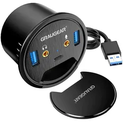 GRAUGEAR G-THUB-AU-60 Schnittstellen-Hub USB 3.2 Gen 1 (3.1 Gen 1) Type-A Schwarz