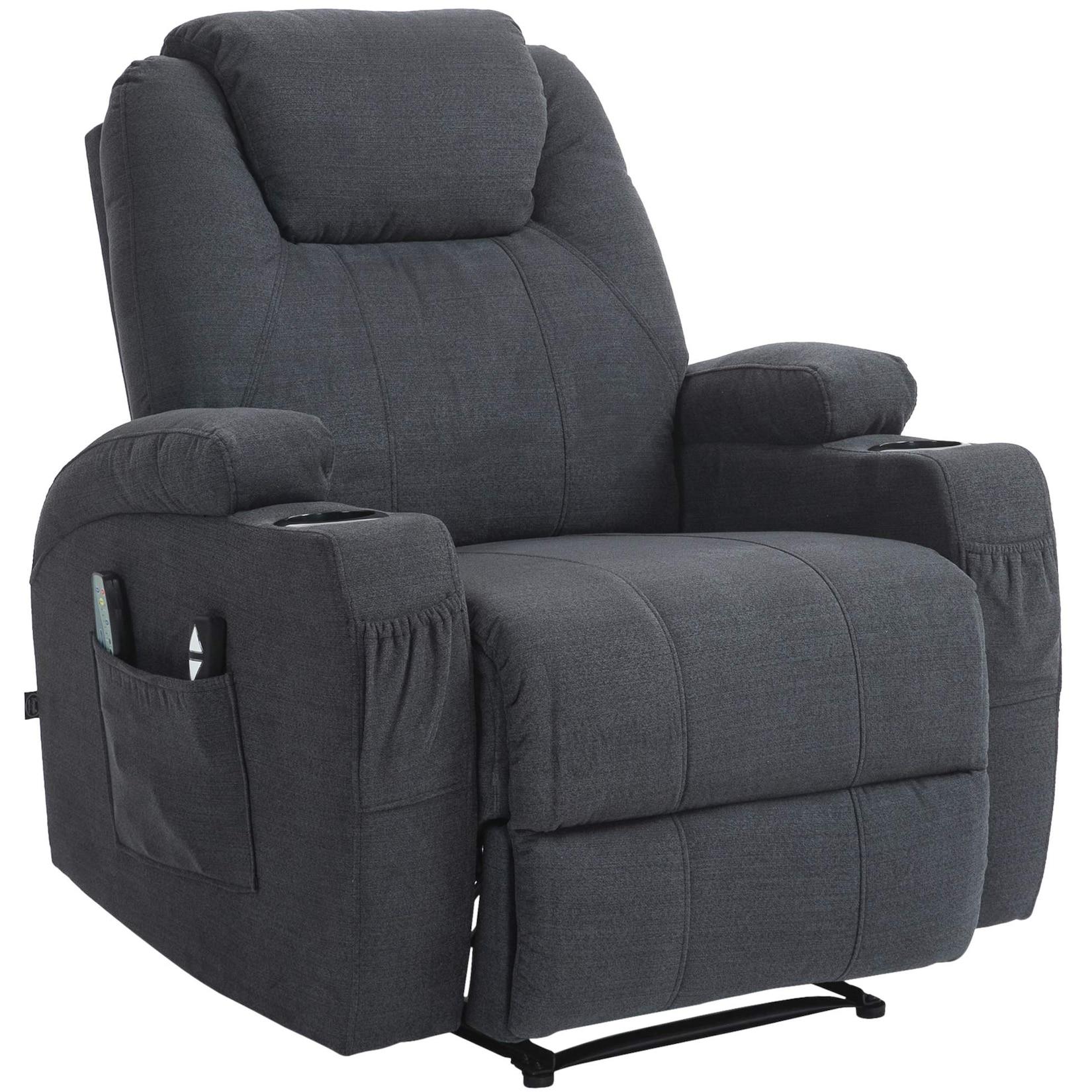 CLP Sessel Hepler mit Massagefunktion Stoff - Farbe: dunkelgrau, Material: Stoff