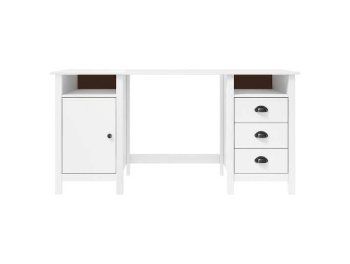 Bureau Hill Blanc 150x50x74 cm Bois de pin solide BET9472646174956