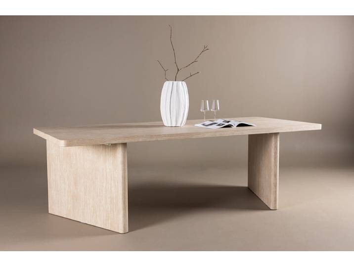 Esstisch Alenya - mit klarer Formensprache und großzügiger Tischplatte - Beige - Luxusbetten24