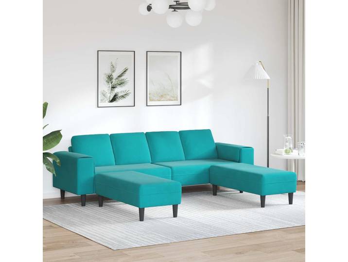 vidaXL Wohnzimmer Couch 3 stk. Türkis