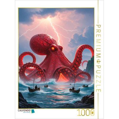 CALVENDO Puzzle Akkorokamui, riesiger roter Oktopus | 1000 Teile Lege-Größe 64x48cm Foto-Puzzle für glückliche Stunden, Sonstige von , Calvendo Puzzle