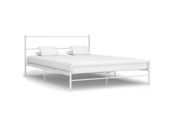 JAR&6264 Cadre de lit Métal 140x200cm Lit Adulte pour 2 personne Contemporain Blanc Métal