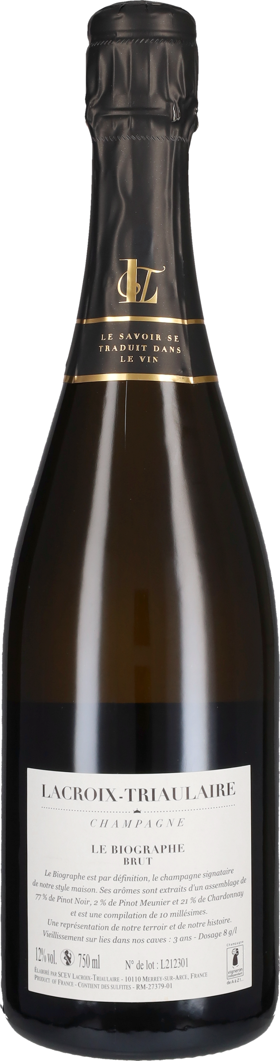 Champagne Extra Brut 'Biographie' Lacroix-Triaulaire