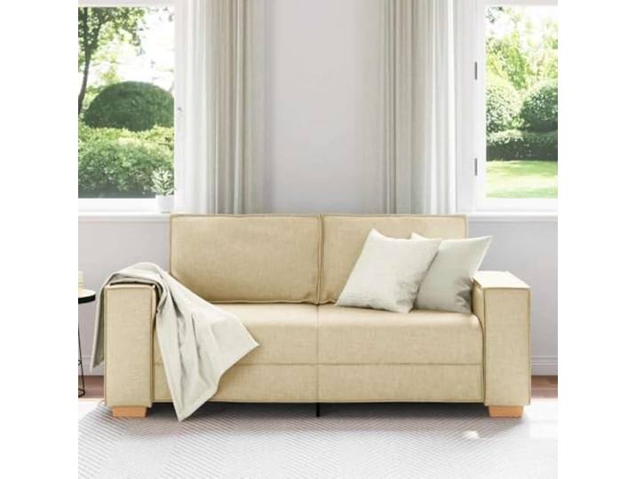 KTHLBRH 2-Sitzer-Sofa, Creme, 180 x 78 x 84 cm, Stoff Weiches Polyester, Holz- und Metallrahmen, breite Armlehnen, für Wohnzimmer und Büro