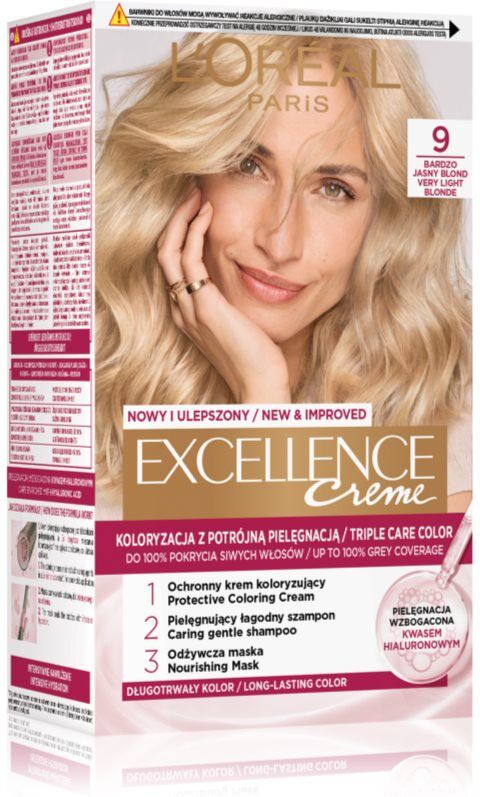 L’Oréal Paris Excellence Creme Hårfarve Skygge 9 Bardzo jasny blond 1 stk.