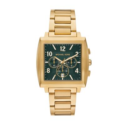 Chronograph MICHAEL KORS "RHYS", gold (gelbgoldfarben), Armbanduhren, Herren, Chronograph, Quarzuhr, Armbanduhr, Herrenuhr, Edelstahlarmband, analog, Tag