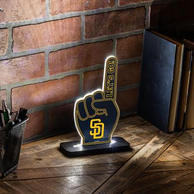 Evergreen "San Diego Padres Baseball Foam Finger Desklite LED Decor - 10"""