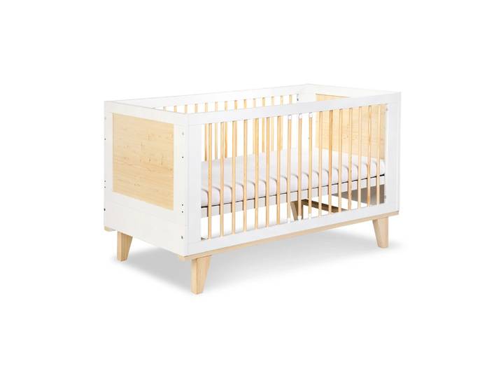 Weißes Babybett 2-in-1 LYDIA 70 x 140 cm