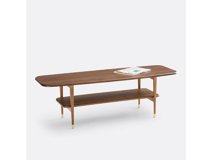 LA REDOUTE Table basse vintage, plaqué noyer, Ronda Marron Noyer