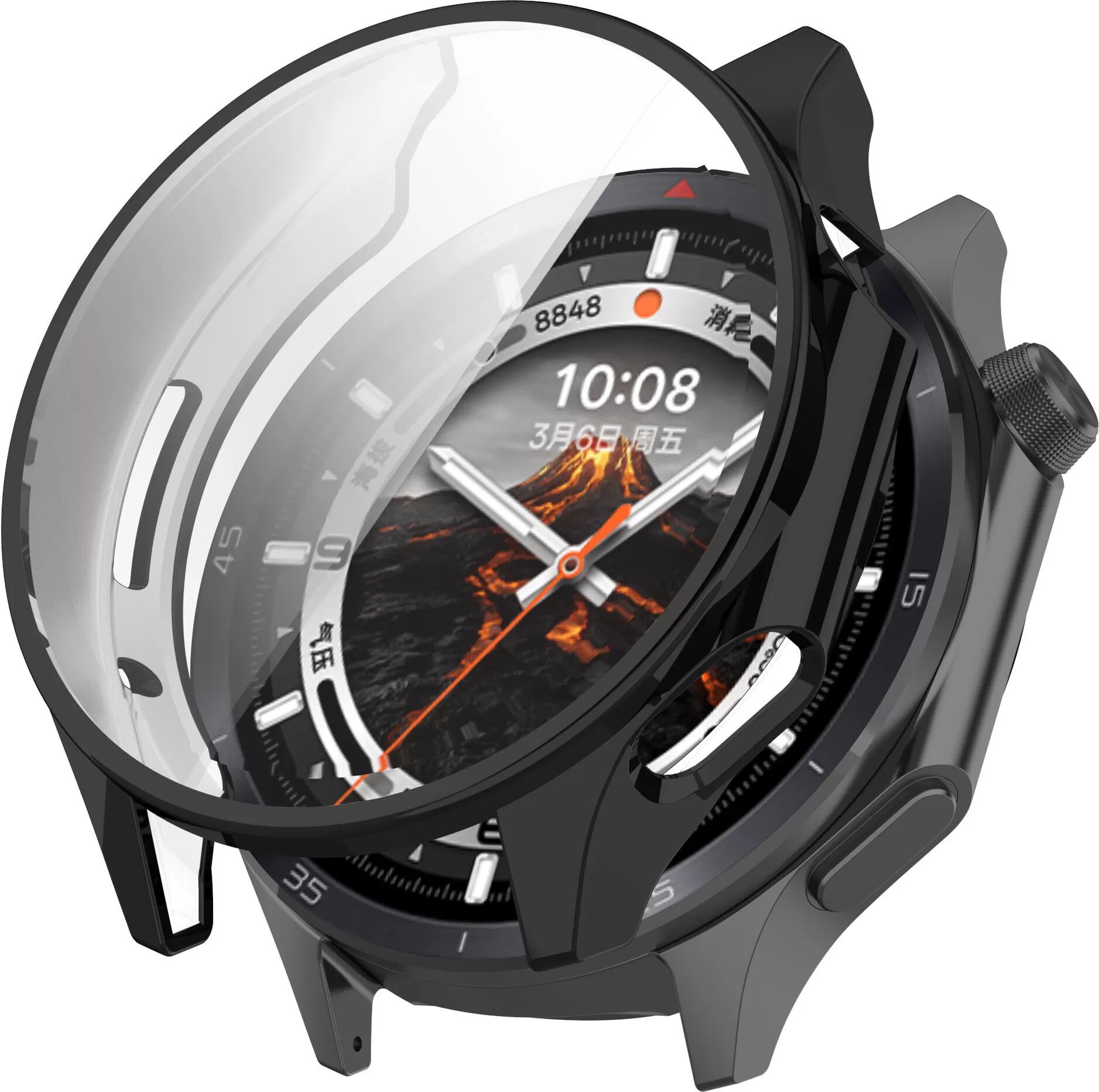 INF Galvanisierte Gunmetal TPU Hülle für Oppo Watch X2/OnePlus Watch 3 Schwarz