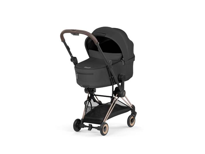 cybex Platinum Buggy Coÿa Comfort Rosegold, Schwarz, 3-teilig, 79x44 cm, CE, Feststellbremse, 5-Punkte-Gurt, mit Tragegriff, Einhand-Faltmechanismus, zusammenfaltbar mit Babywanne auf dem Gestell,zusammenklappbar, Bezug abnehmbar und waschbar, Matratze mit Memory-Schaum, Baby on Tour, Kinderwagen, Buggys