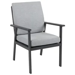 Gartenstuhl Samvaro von Brafab aus Aluminium und Textilene, modern, mit Kissen in Anthrazit
