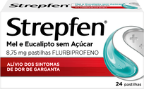 Strepfen Pastilhas Dor Garganta Mel Eucalipto 24 un
