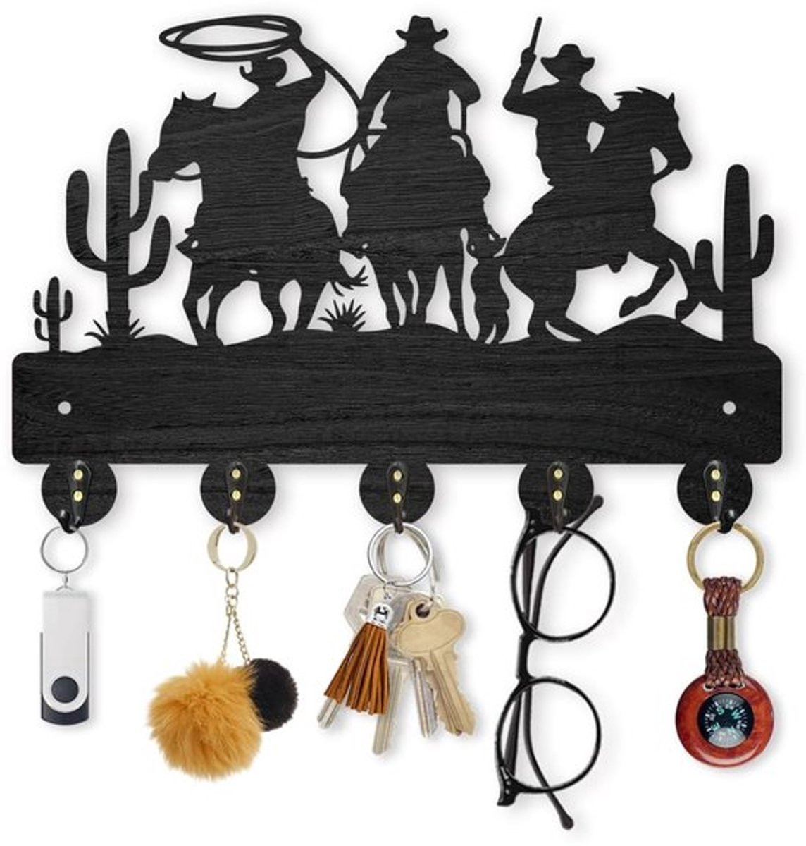 Dailygoody Cowboy Paard Cactus Kapstok voor Wandmontage