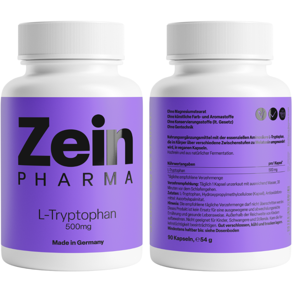 ZeinPharma L-Tryptophan 500mg Sleep Regulation Food Supplement 90&nbsp;caps.