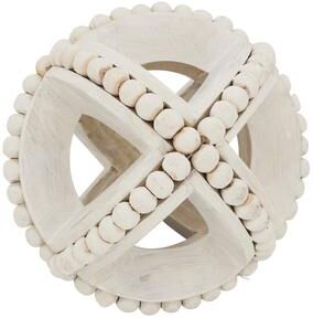 Saro Lifestyle Textured Wooden Bead Orb