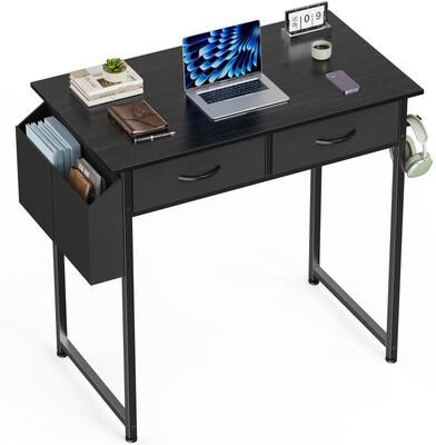 CoolArea Computer Desk, PC Table with Storage Space, Fabric Side Bag Headphone Hook for Small Home Office Bedroom Writing Study
