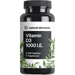 natural-elements Vitamin-D 365 Tabletten, Vitamin D3, je Tablette 1000 I.E.