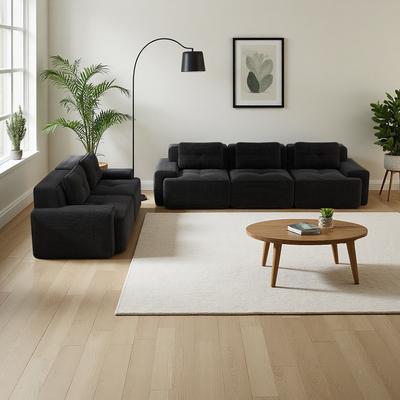 ZWYO HOSIMU 2-Piece Modern Deep-Seat Modular Sectional Sofa Set with Tufted Design and Non-Slip Base Design for Living Room, Bedroom