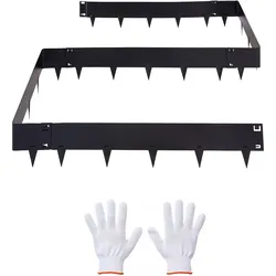 VEVOR Rasenkante 6er-Pack 1016x207 mm, Beeteinfassung aus Verzinktem Stahl, inkl. Handschuhen, Rasenbleche, Mähkante, Metall Palisade, Beetumrandung für Blumenbeete & Gartenwege