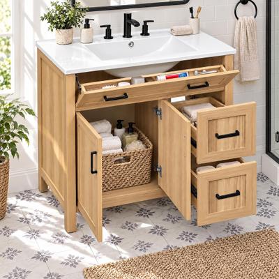 GREATPLANINC Bathroom Vanity & Ceramic Sink, Storage Cabinet