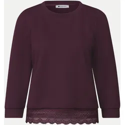 Shirt mit Spitzenkante am Saum Violett 42
