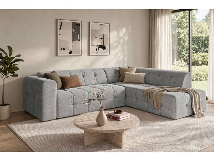OTTO home Ecksofa TYZZA L-Form, Breite 265 cm, Verlässliche Qualität, Struktur, Ottomane links/rechts bestellbar, Bezug - Chenille oder Struktur