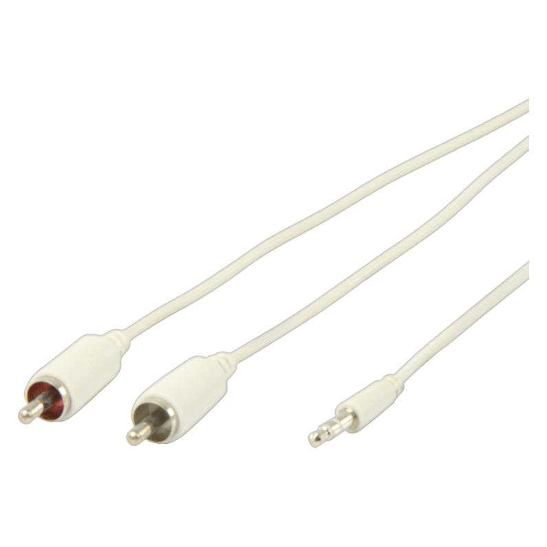 Valueline Audio kabel jack 3,5mm - 2x CINCH bílá / Audio kabel / 1 m (1 m, Cinch Kabel) (VLMB22200W10)