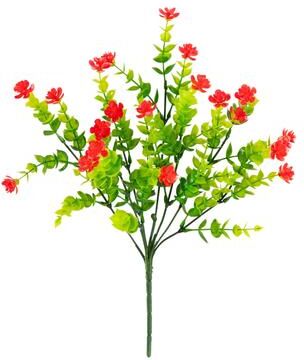 Nearly Natural 14-in UV Resistant Artificial Flowering Mini Rose Bush - Set of 12