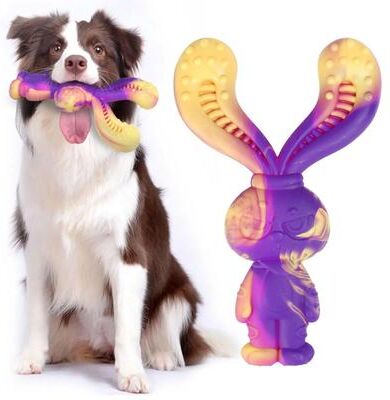 Inspired Finds BeefBurst Tough Chew Dog Toy For Aggressive Chewers rabbit