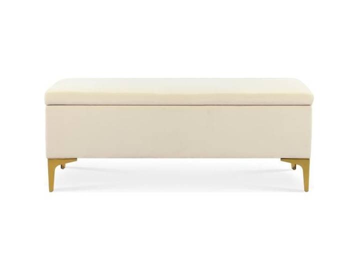 Banquette Coffre Chloé velours Beige pieds or