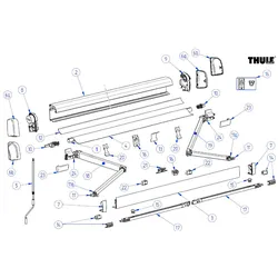 Thule Frontblende für Markise 4200 4,5 Meter - Farbe Anthrazit Thule Ersatzteilnummer 1500603609